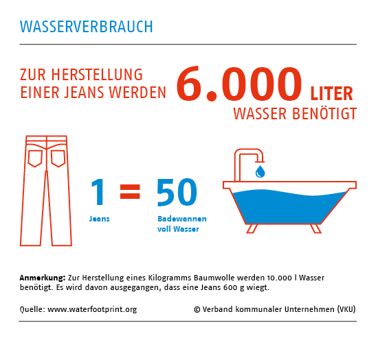 Wasserverbrauch Herstellung einer Jeans