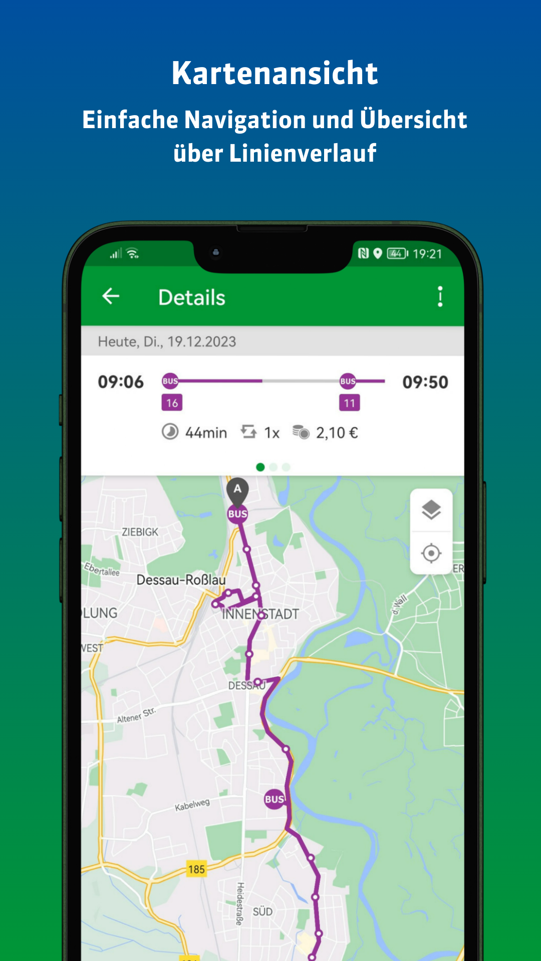 Kartenansicht DVGgo App