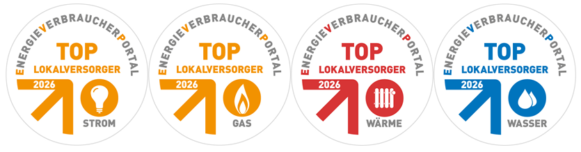 Siegel Strom, Gas, Wärme, Wasser für Top-Lokalversorger 2026